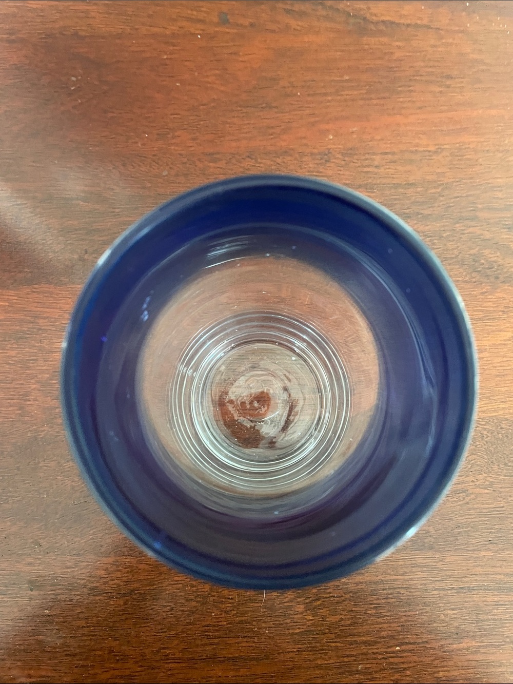 Hand blown Blue Ombre Glass Tumbler - Sleek Clear Drinking Glass - Picture 6 of 6